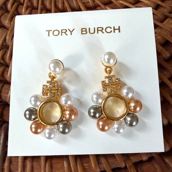 Tory Burch Earrings KIRA MULTI FAUX PEARL GOLD TONE UNIQUE PIERCED / POST NWT - Picture 9 of 16